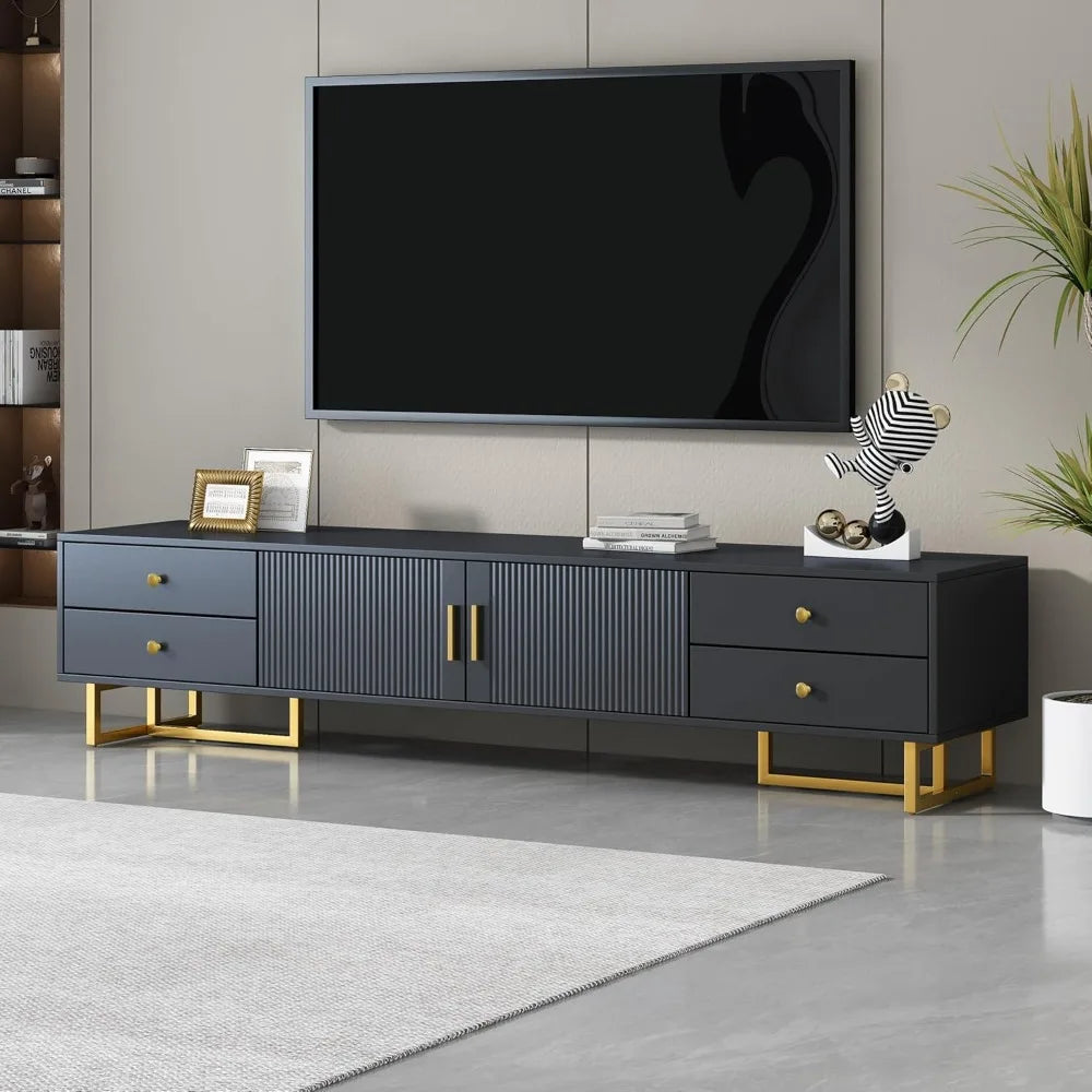 Modern TV Stand with Drawers for TVs up to 75'', Media Console Storage Cabinet Entertainment Center Furniture, Glam TV Console w