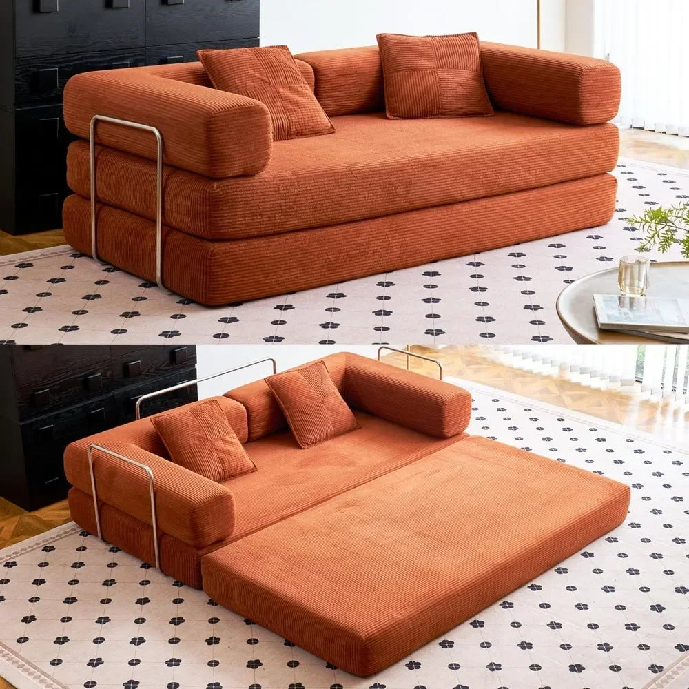 Compression Sofas, Convertible Floor Sofa Bed - with Pillow Back Support Armrest - Comfy Foldable Sofa Bed, Compressed Sofas